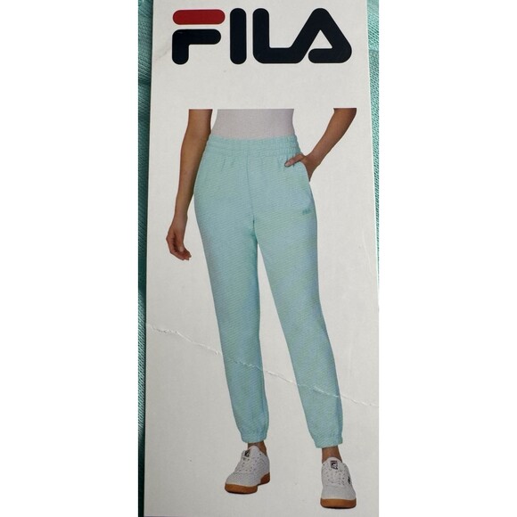 FILA Womens X-Small Blue French Terry Jogger Pants Sweatpants Athletic Track New - Picture 7 of 8